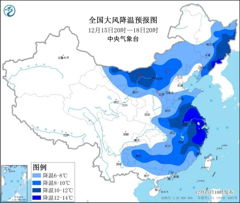寒潮藍色預警！安徽東部降溫幅度可達12℃以上(圖1)